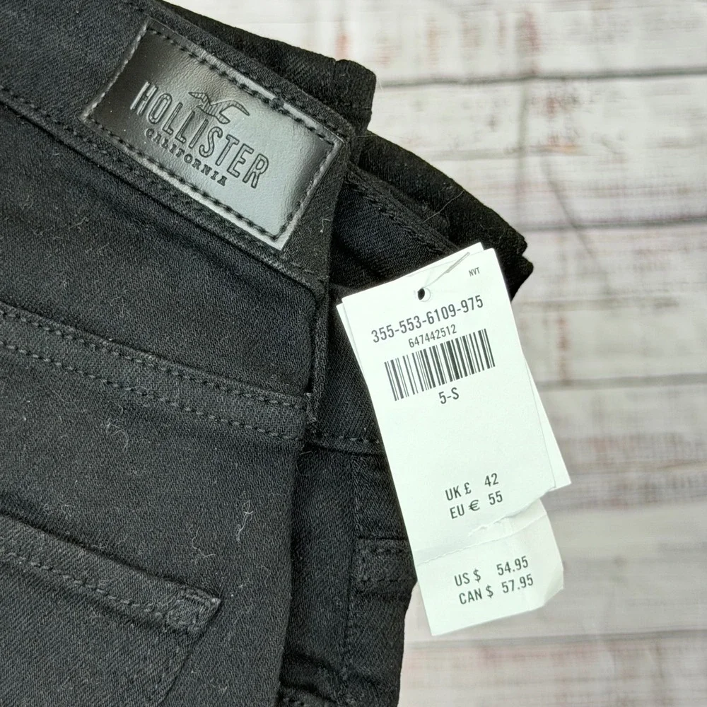 Hollister NWT Curvy High-Rise Super Skinny Jeans Black Soft Stretch 5Short